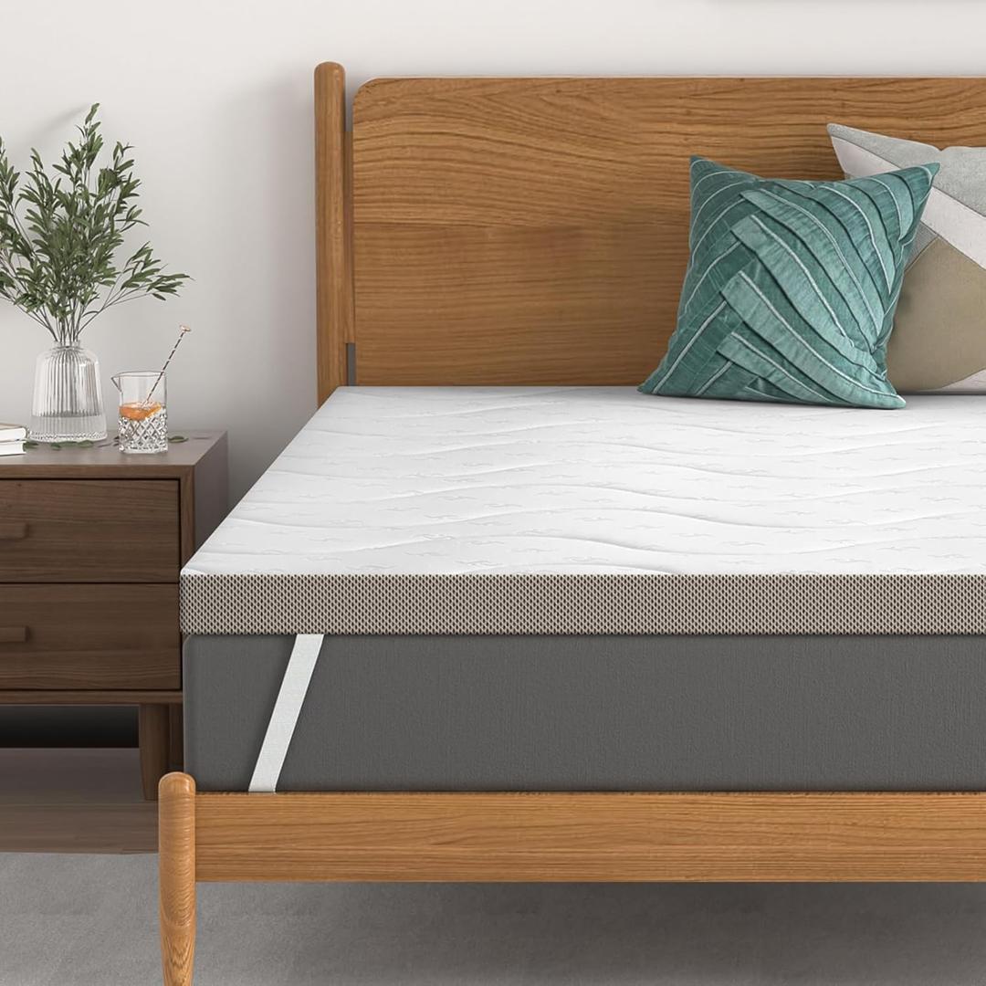 Sleepmax Extra Firm Mattress Topper 4 Inch King Size - Firm Mattress Pad Bed Topper for Pain Relief - High Density Foam with Washable Cover - No Odor, CertiPUR-US Certified