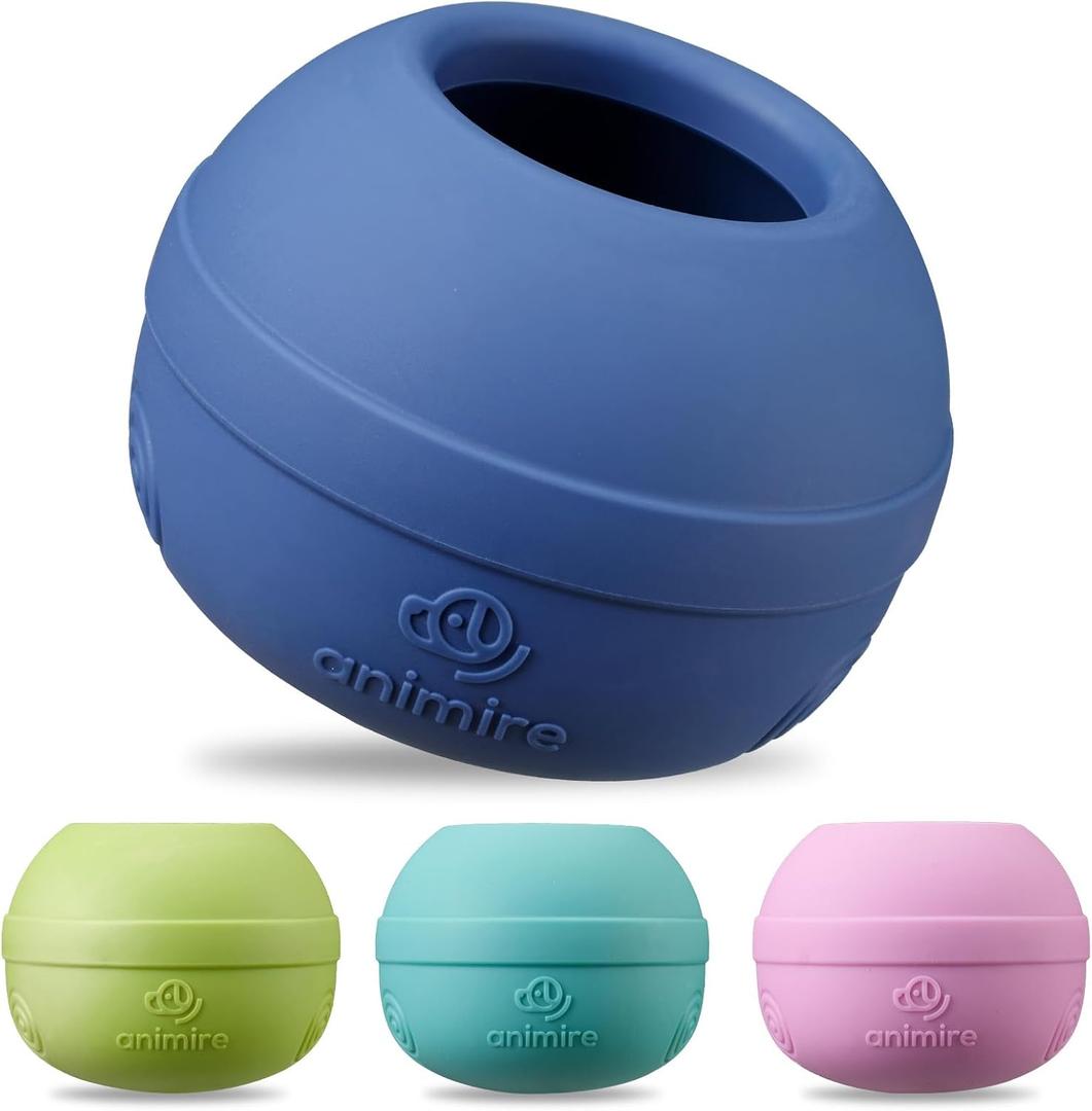 Long-Lasting Interactive Dog Lick Toy, Stuffable Dog Enrichment to Keep Dogs Busy, Wobbly Treat Dispensing Freezable Chew Toys, Food-Grade Safe (Dark Blue,S)