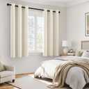 MIULEE Cream 100% Blackout Curtains for Bedroom 63 Inch Long, 2 Thick Layers Thermal Insulated Black Out Window Curtains with Black Liner, Noise Reducing Grommet Living Room Drapes 2 Panels Set Ivory