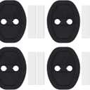 BOXOB 4pcs Car Door Lock Protectors, Universal Silicone Latches Guard Covers with Silent Shock Absorption for Noise Reduction & Protection (Black)