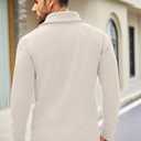 COOFANDY Men's Shawl Collar Sweaters V-Neck Relaxed Fit Cable Pullovers (L)