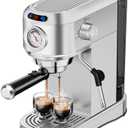 ANYCOLD Espresso Machine with Milk Frother, 20 Bar Stainless Steel Coffee Machine, Espresso Maker with 34oz Removable Water Tank for Home, Office,Gift for Women or Men
