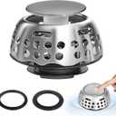 3 in 1 Bathtub Stopper,Bathtub Drain Hair Catcher,Replaces Lift and Turn,Tip-Toe and Trip Lever drains for Tub,Suitable for 1.4-1.84 inch Bath Drain Hole