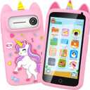 Kids Smart Phone for Girls, 4.0" Touchscreen Phones for Kids with Camera Video Music Learning Drawing and 200 Games, Birthday Gifts for Toddler Girls Toys Age 3 4 5 6 7 8 Year Old (Pink)
