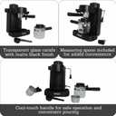 IMUSA Electric Espresso Cappuccino Maker 4 Cup Capacity with Milk Frother Black Coffee Machine for Home Barista Experience