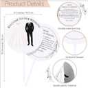 100 Pcs Wedding Hand Fans for Guests Bulk Plastic Round Decorative Fans with Handle for Wedding Party Favors(Bride and Groom Style)