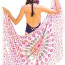 Boho Chic Pareo - Mandala Pareo - Bikini Swimsuit Cover Up - Beach Dress - Wrap (Pink)