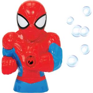 Little Kids Marvel Spider-Man Action Bubble Blower Machine, Includes Bubble Solution, Multi