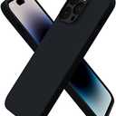 ORNARTO Compatible with iPhone 14 Pro Max Case 6.7, Slim Liquid Silicone 3 Layers Full Covered Soft Gel Rubber Phone Case Protective Cover with Microfiber Lining 6.7 inch-Black