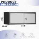 Metal Garage Storage Cabinet, Locking Cabinet Wall Mounted, 13" H Floating Cabinet for Warehouse, Upper Tool Cabinet for Home Office, Basement, Kitchen, RV Organization, 13"H-Upper Cabinet / Black+Grey