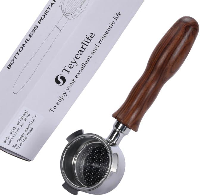 51mm Bottomless Portafilter 3 Ear for Delonghi EC680 EC685 EC885 and SMEG ECF01 Include 304 Stainless Steel Filter Basket