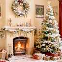 24 Pcs Christmas Bows for Tree, Light Brown Velvet Ribbon Bow for Christmas Tree, Pre-Tied Vintage Xmas Bows for Xmas Trees Wreaths Gifts Wedding Indoor Outdoor Decorations, 5 x 7 Inch (Camel)