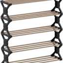 5-Tier Wooden Shoe Rack, Modern Black 25.2 in (64 cm) Height