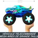 Hot Wheels Monster Trucks 1:15 Scale Mega-Wrex Alive Battery-Powered RC Vehicle with Lights & Sounds, 20 cm x 33 cm x 23 cm
