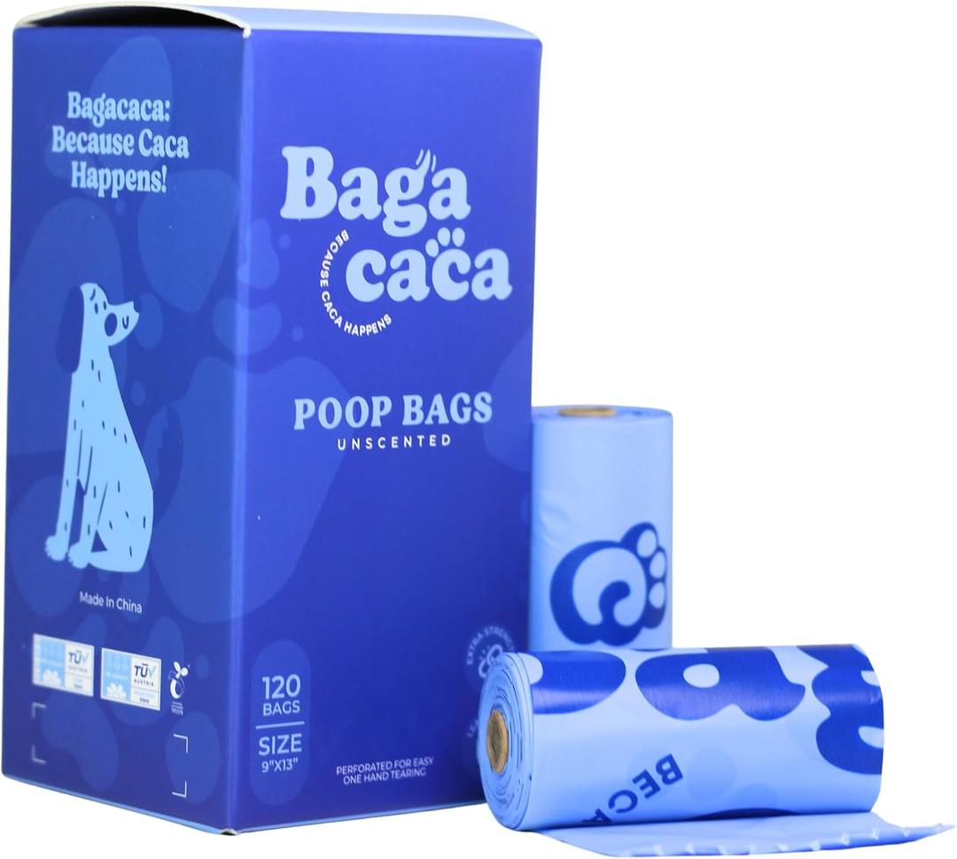 2 x Eco-Friendly Dog Poop Bags – 120 Unscented Cornstarch Bags (8 Rolls, 9x13), Leak-Proof – Earth-Safe Pet Waste Bags