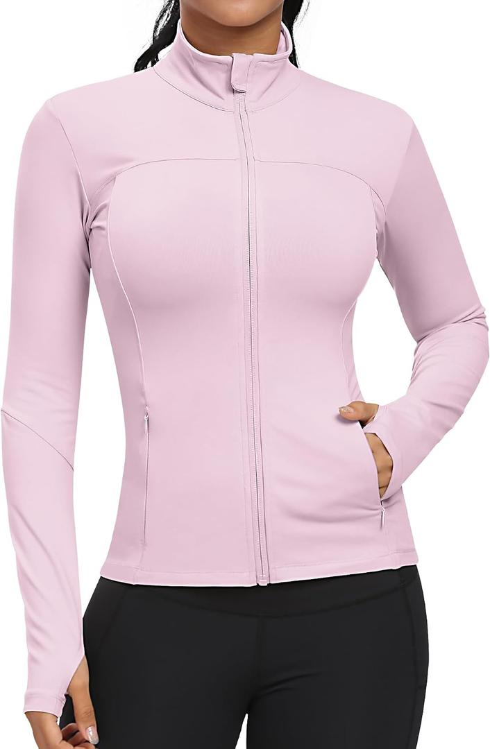 GYM RAINBOW Workout Jackets for Women Athletic Jacket Spring Running Yoga Jackets, L