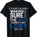 Coast Guard Making Sure Navy Doesn't Get Lost Men Kids Gifts T-Shirt, Size L