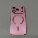 LEKEVO Magnetic for iPhone 17 Pro Case [Compatible with MagSafe][Built-in Camera Lens Protector] Slim Thin Soft Silicone Bumper Shockproof Metallic Luster Phone Case (Rose Gold)