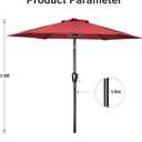 Simple Deluxe 9' Patio Umbrella Outdoor Table Market Yard Umbrella with Push Button Tilt/Crank