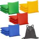 4" X 4" Canvas Bean Bags for Toss Bean Bag Set, Premium Entry Level All Weather Canvas Hole Bean Bags for Party Supplies Party Games and Activities (4 Color, 16 Pack)