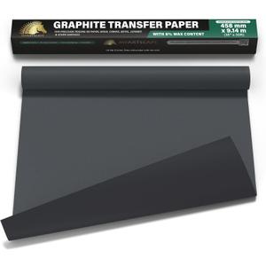 MyArtscape Graphite Transfer Paper Roll - Black Waxed Carbon Paper 18" x 30ft Transfer Paper Roll, Graphite Paper, Precise Carbon Paper Ideal as tracing Paper for Drawing (18" x 30ft)