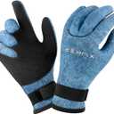 XUKER Neoprene Gloves Men Women, 3mm Camouflage Patterned Winter Wetsuit Gloves Keep Warm for Scuba Diving Surfing Swimming Fishing Water Sports (Blue)