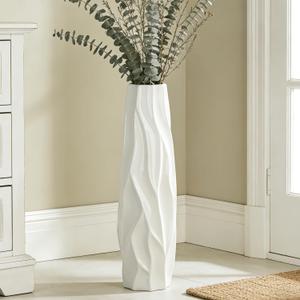Floor Vase, GDSZJLJ 28 Inches Tall Ceramic White Large Decorative Vases for Modern Home Decor, Living Room, Minimalist Style Flower Vase for Pampas Grass, Flowers, Twigs, Office, Bedroom Dcor