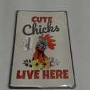Chicken Coop Sign Do Not Make the Chickens Angry Vintage Metal Tin for Chicken Coop Home Yard Indoor Outdoor (Red)