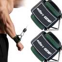Wrist Cuffs with D-Ring, Wrist Wraps for Weightlifting with Neoprene Padding, Wrist Straps for Cable Machines (Olive Green)