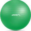 APEXUP Yoga Ball Exercise Ball Anti Slip Heavy Duty for Fitness, Balance & Core Workout (L (23"~26") 65cm, Dark Green)
