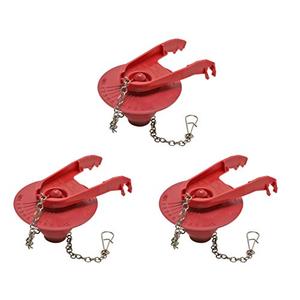 Fluidmaster 502CN3 PerforMAX Universal Water-Saving Long Life Toilet Flapper for 2-Inch Flush Valves, Adjustable Solid Frame Design, Easy Install, 3 Pack, Red, 3 Pack