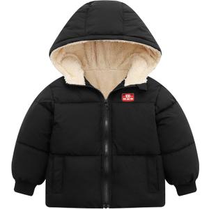 Baby Winter Coats, Outerwear for Toddler Kids Infants Boys Girls Light Puffer Warm Hooded Down Jacket for 2-7 Years (4-5T, Black)