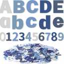Breling 310 Pieces Felt Letter Bulletin Board Letters Sticker with Number 2" Bulk Self Adhesive ABC Upper Lowercase Sticky Letter for Xmas Gift Bulletin Board Classroom(Blue Color)