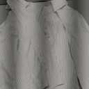 Trendy Fitted Button Down Shirts for Women Long Flare Sleeve Striped Cropped Shirt Business Top Autumn Blouse (Medium, White)