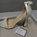 Betsey Johnson Women's Dani Embellished Heeled Sandals (8, Pearl)