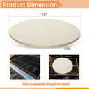 15" Round Pizza Stone for Grill Oven, Heavy Duty Cordierite Baking Stone Cooking Pan, Durable Large Pizza Grilling Stone, Ideal for Grilling Baking Several Sizes of Pizzas