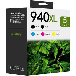940XL Ink Cartridges Combo Pack (5-Pack, 2Black/1Cyan/1Magenta/1Yellow) Replacement for HP 940XL Ink for OfficeJet Pro 8000 8500A 8500 A909a 8500A A910a Printers