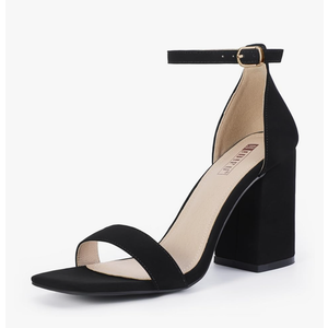 IDIFU IN4 High Chunky Block Heels Square Open Toe Ankle Strap Heeled Sandals Wedding Bridal Prom Dance Summer Dressy Comfortable Sexy Trendy Bride Bridesmaid Dress Shoes Cute Thick Women Heels 9.5