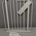 Small Narrow Baby Gate for Stairs Doorways Hallways 24 Inch to 29 Inch Wide Pressure Mounted Baby Gate Walk Through Child Gates for Kids or Pets Indoor Safety Gates, White