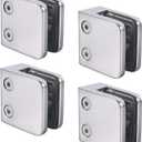 Heavy Duty Square Flat Back Glass Clamp 55 x 55 mm for Tempered Glass or Laminated Glass, Polished Finish(4pcs)