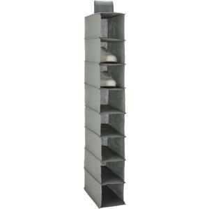 Amazon Basics 8-Tier Hanging Closet Shelf Shoe Organizer, Space Saving Storage, Foldable, 11.5 x 41 x 5.5 in, Dark Grey | for Closet Storage
