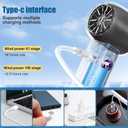 2 x Portable Handheld Turbo Fan, 1-100 Speed Hand Fan with Air Turbo Tech and Digital Display, 13000 RPM Rechargeable for Outdoor Activities,Travel,Working (Grey)