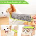 Rubber Broom with Squeegee for Carpet Pet Hair Remover,57 inch Long Handled Fur Remover Rake,Portable Detailing Lint Brush,Pet Removal Fluff Carpet, Hardwood Floor, Tile