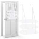 2 Pack 3 Tier Over The Door Folding Drying Rack Sweater Drying Rack 26.5" x 34.5" Flat Room Organization Dryer Racks for Laundry Perfect for Small Spaces Apartments Dorm Rooms and Bathrooms (White)