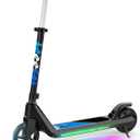 Electric Scooter for Kids Age 6-10, Kick-Start Boost Scooter with Adjustable Speed and Height, Flash Wheel & Deck Lights (black)