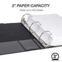 Samsill 3 Inch 3 Ring Binders, Economy Round Ring, Clear View Cover, 550 Sheet Capacity - for School, Home, Office - Black, 4 Pack