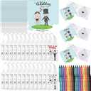 Tenceur 24 Set Wedding Activities for Kid Include 12 Coloring Books 96 Crayons 12 Activities Favors Gift Bags for Wedding Table Party Game Reception