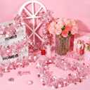 XmasExp 33ft Valentines Day Decorations Pink Valentines Day Garland with Light Shiny Heart Valentines Tree Decorations for Wedding Party,Mantle,Christmas Tree, Birthday (33ft-Light Pink)