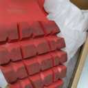 VOMIRA Red Platform Boots for Women Round Toe Chunky Stacked Heel Pleated Ruched Pull On Wide Calf Fold Over Boots Detachable Snap-off Panel Mid Calf Slouchy Boots, Size 6