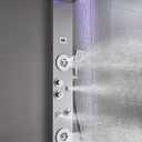 ELLO&ALLO Stainless Steel Shower Panel Tower System,LED Rainfall Waterfall Shower Head 6-Function Faucet Rain Massage System with Body Jets, Brushed Nickel